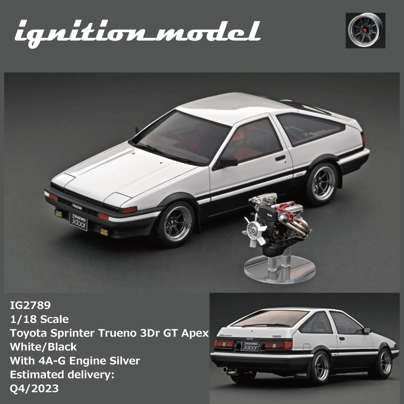 IG2789 1/18 Toyota Sprinter Trueno 3Dr GT Apex (AE86) White