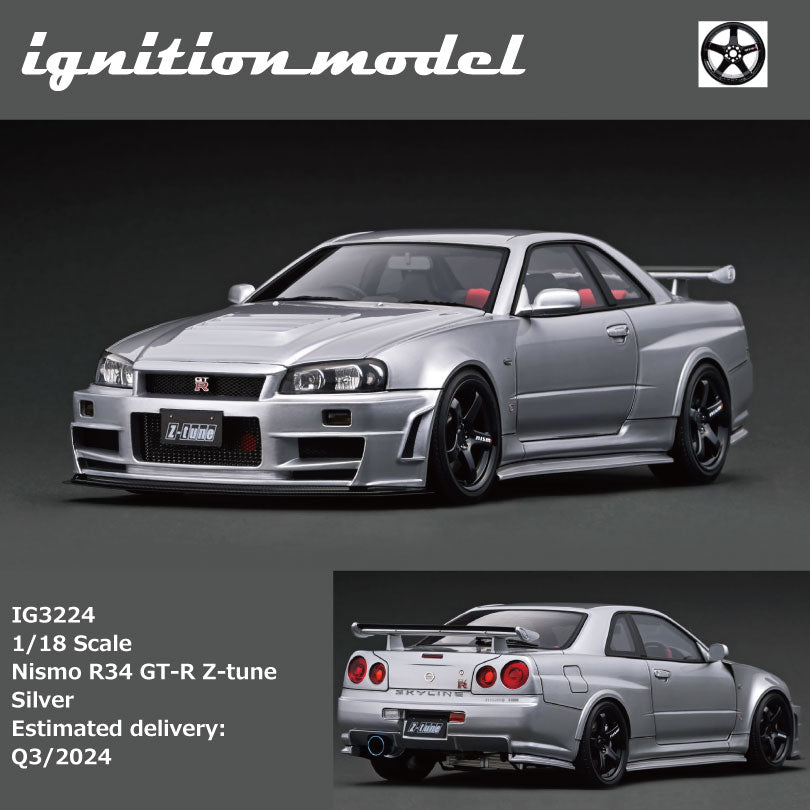 PREORDER Ignition Model 1/18 Nismo R34 GT-R Z-tune Silver IG3224 (Approx.  Release Date : Q4 2024 subject to manufacturer's final decision)