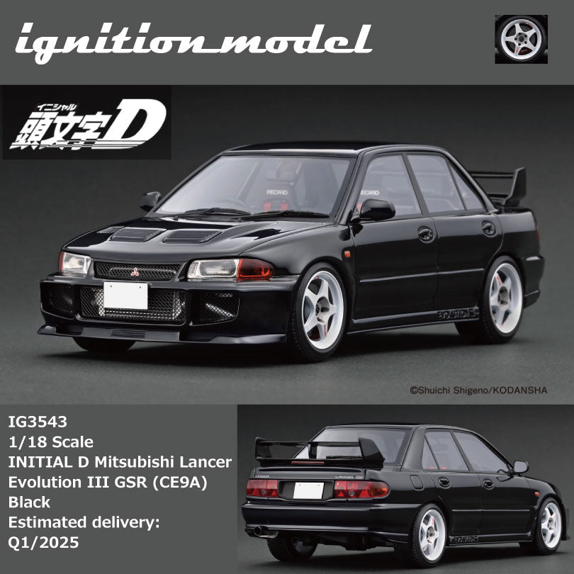 Ignition Model 1/18 INITIAL D Mitsubishi Lancer Evolution III GSR (CE9A) Black IG3543