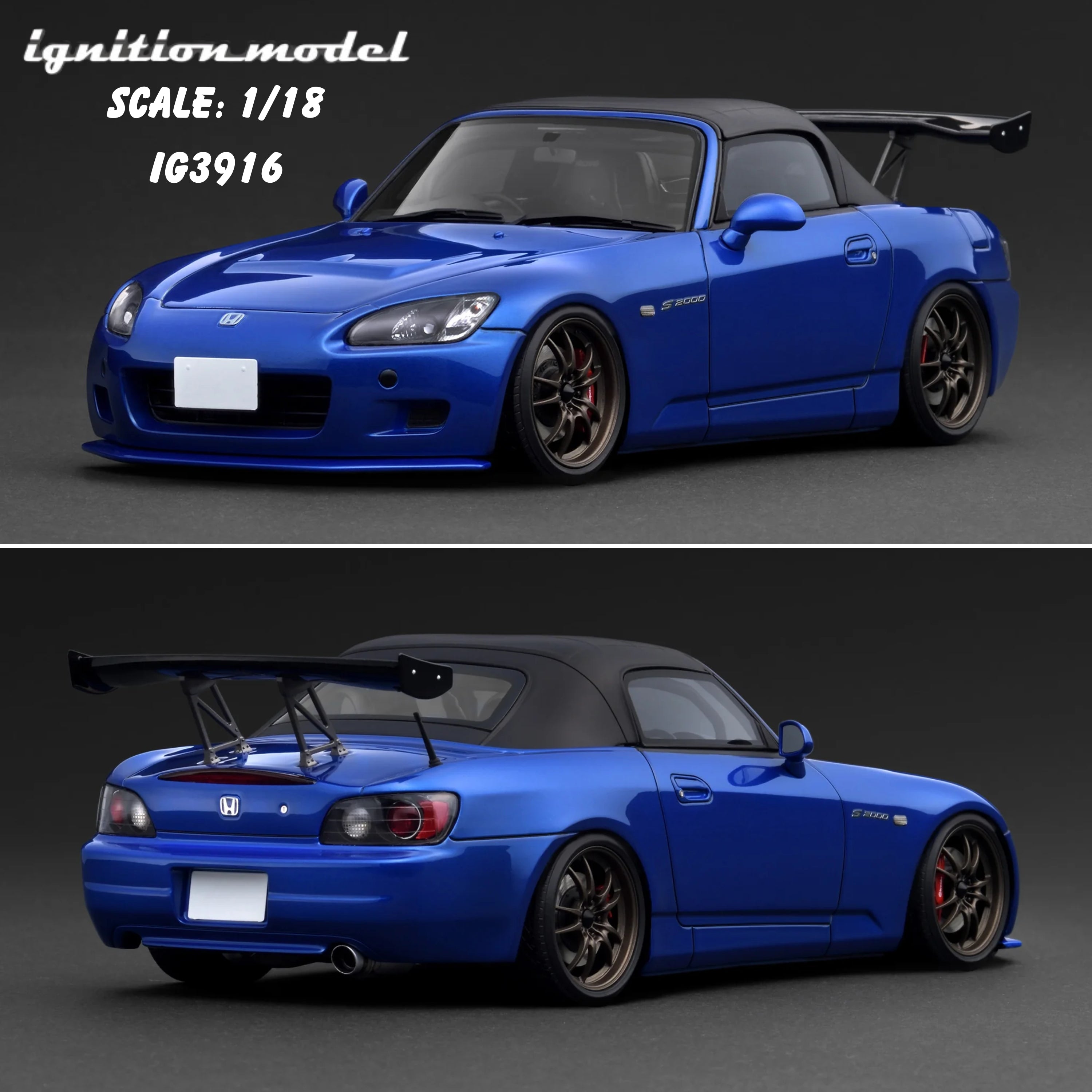 イグニッションモデル　s2000 ap1 Ignition Model 1/18 INITIAL D Honda S2000 (AP1) Blue Metallic