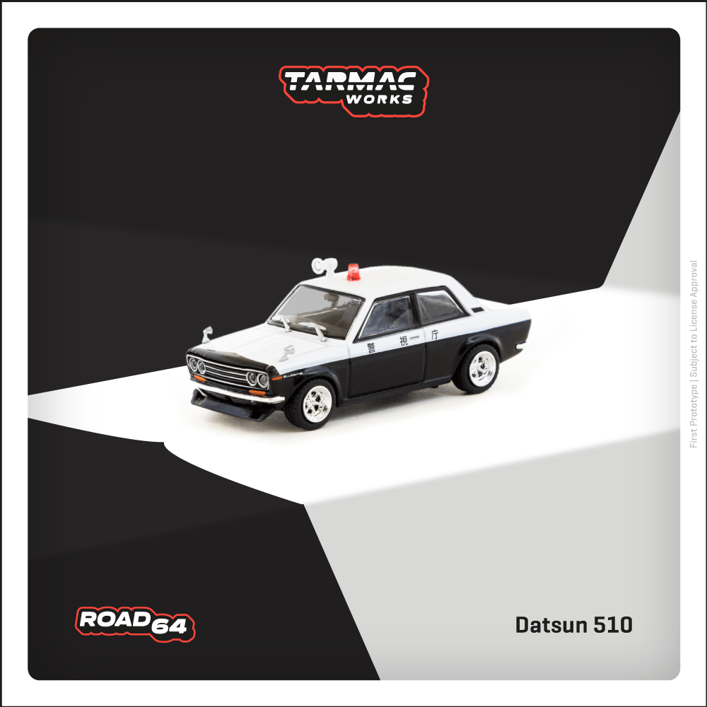 TARMAC WORKS ROAD64 1/64 Datsun 510 Police Car T64R-052-PC