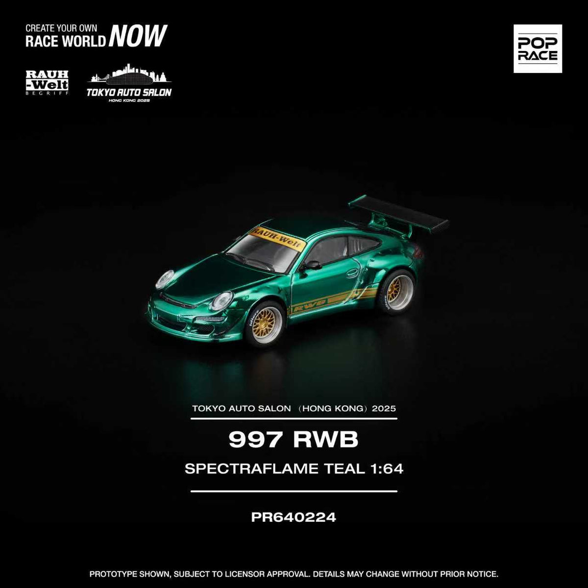 POPRACE 1/64 997 RWB SPECTRAFLAME TEAL TASHK 2025 Exclusive Model