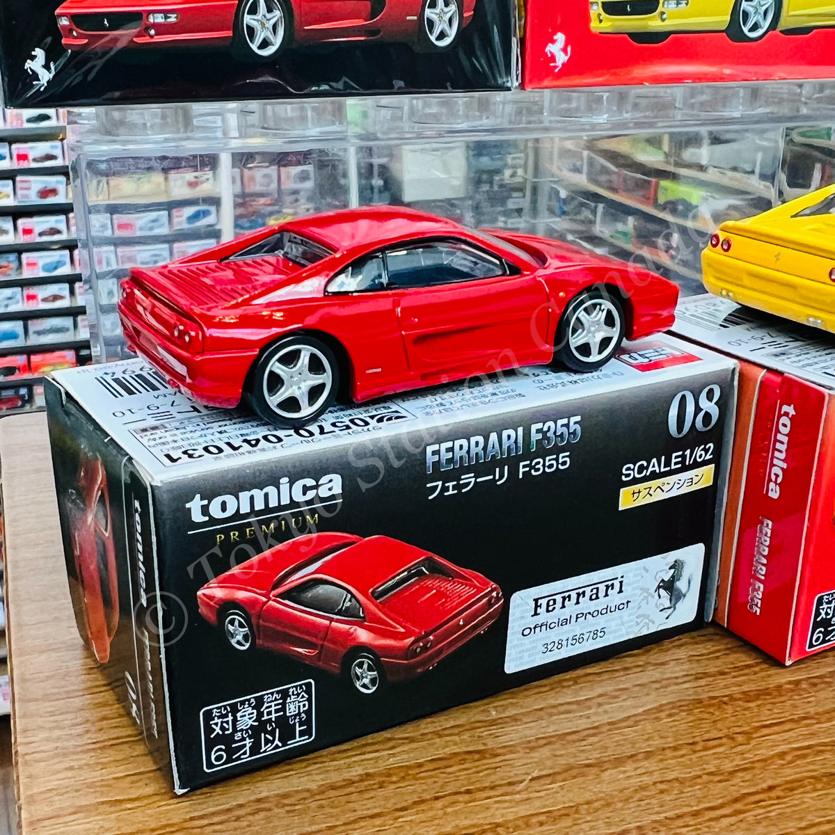 Tomica Premium Ferrari F355 Scala 1/62 – Modellino Pressofuso Takara Tomy, Rosso Edizione 2023