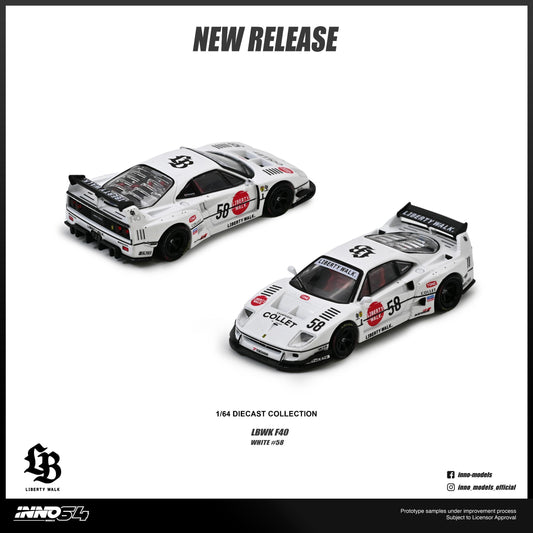 PREORDER INNO64 1/64 LBWK F40 COLLET IN64-LBWKF40-COLLET (Approx. Release Date : Q3 2026 subject to the manufacturer's final decision) **CHASE CARS ARE RANDOMLY PACKED**