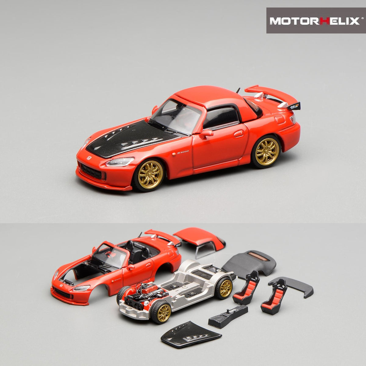 PREORDER Motorhelix 1/64 Honda S2000 MUGEN new Formula Red M65117
