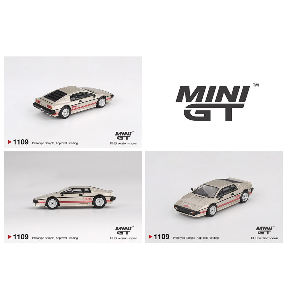 PREORDER MINI GT 1/64 Lotus Esprit Turbo – Metallic Silver MGT01109-BL (Approx. Release Date : Q4 2025 subject to manufacturer's final decision)