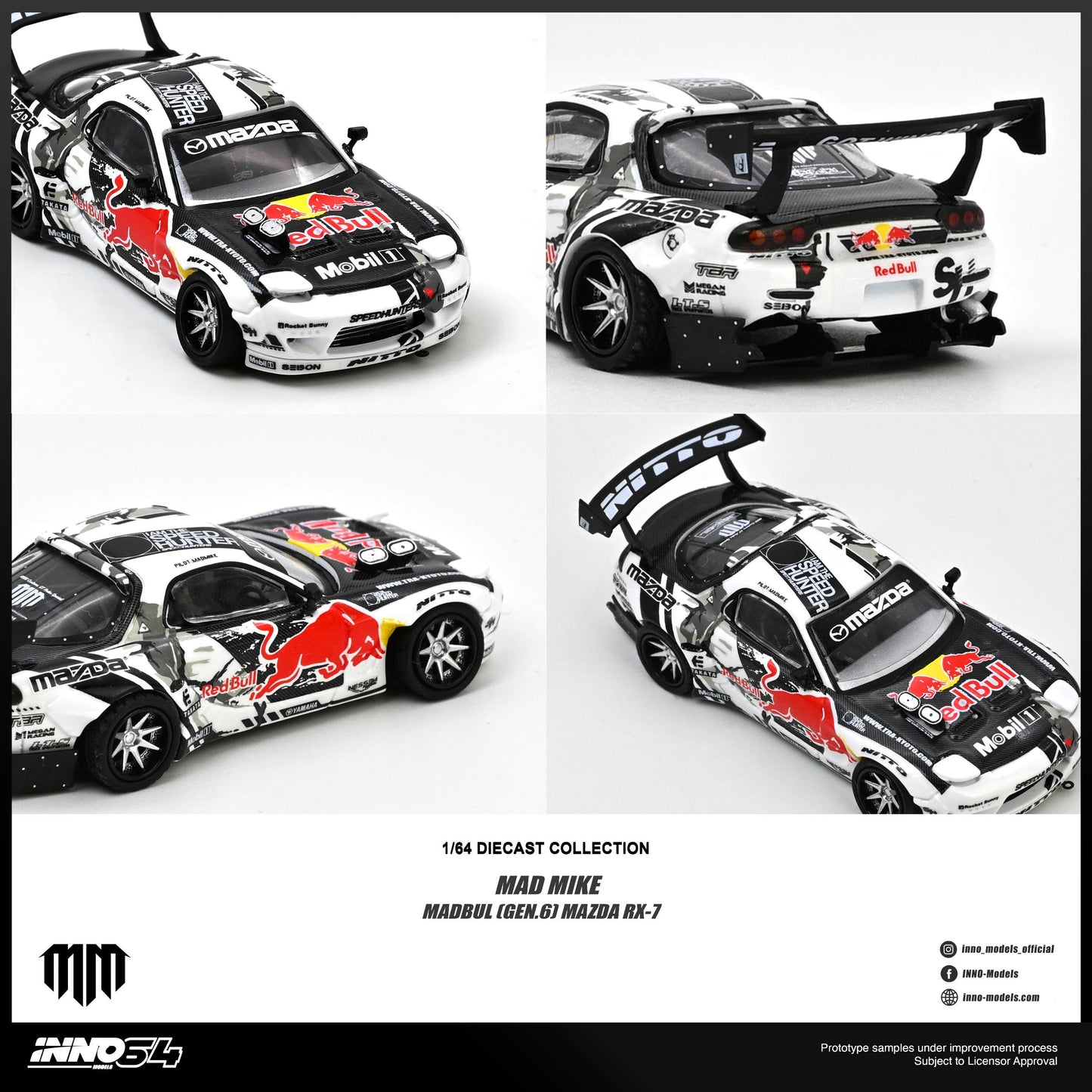 PREORDER INNO64 1/64 MAZDA RX7 MAD MIKE MADBUL (GEN.6) IN64-RX7MM-02 (Approx. Release Date : Q1 2027 subject to the manufacturer's final decision)