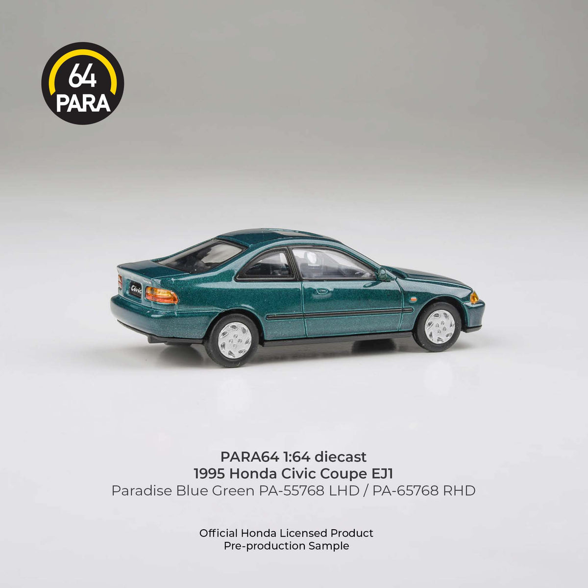 PARA64 1/64 1995 Honda Civic Coupe EJ1 Paradise Blue Green PA-55768