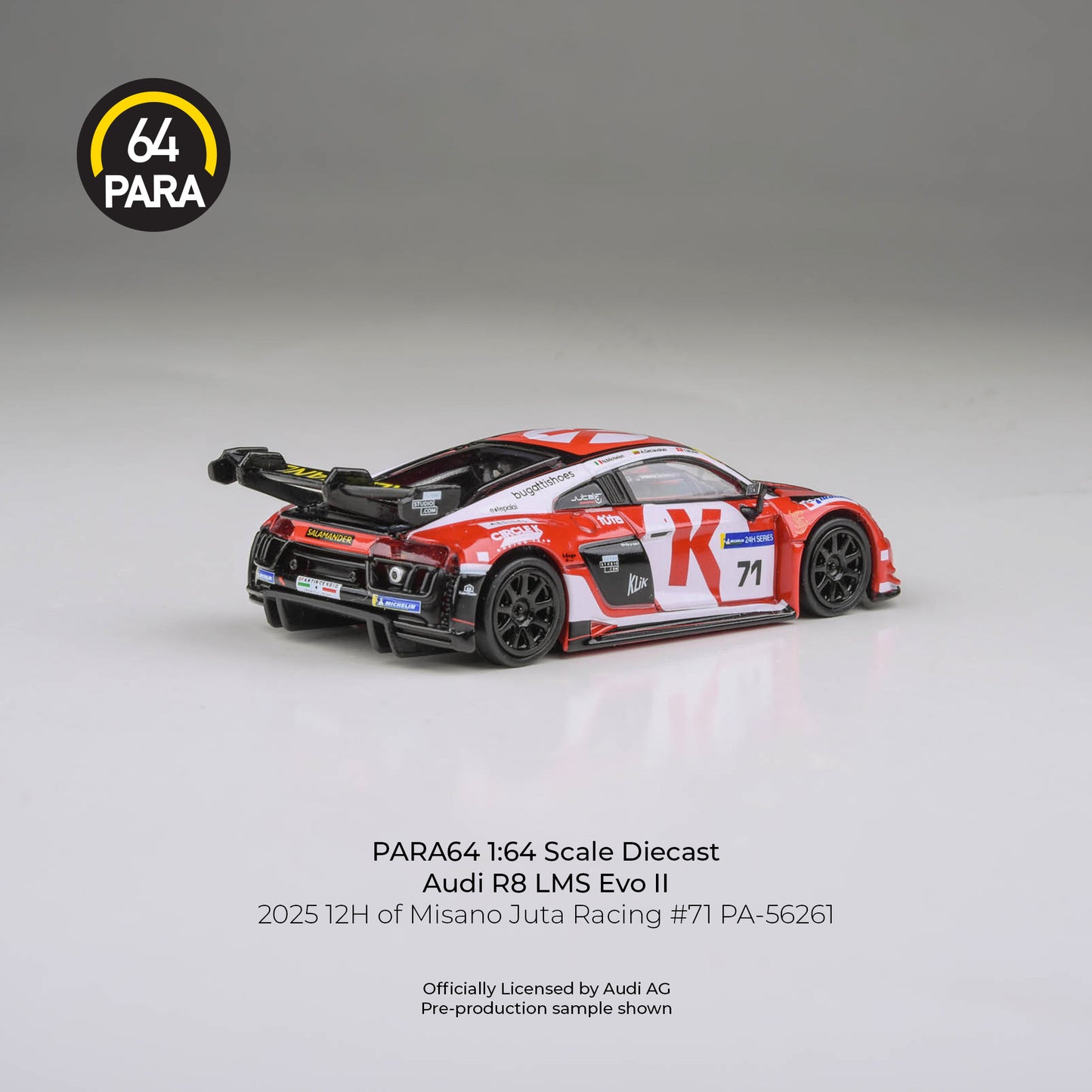PARA64 1/64 Audi R8 LMS GT3 evo II 2025 12H of Misano-Juta Racing #71 PA-56261