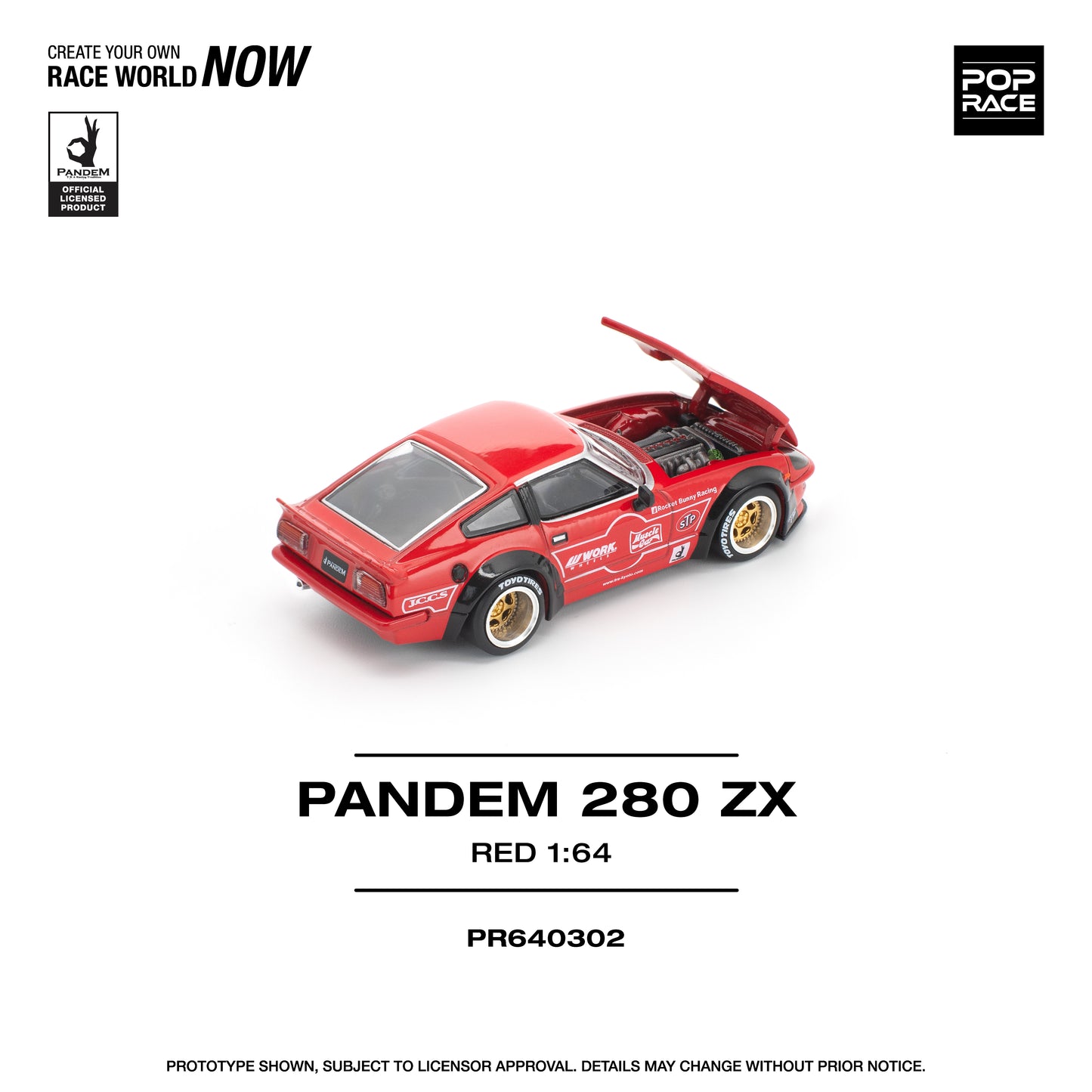 PREORDER POPRACE 1/64 PANDEM 280ZX RED PR640302 (Approx. Release Date: Q4 2025 and subject to the manufacturer's final decision)