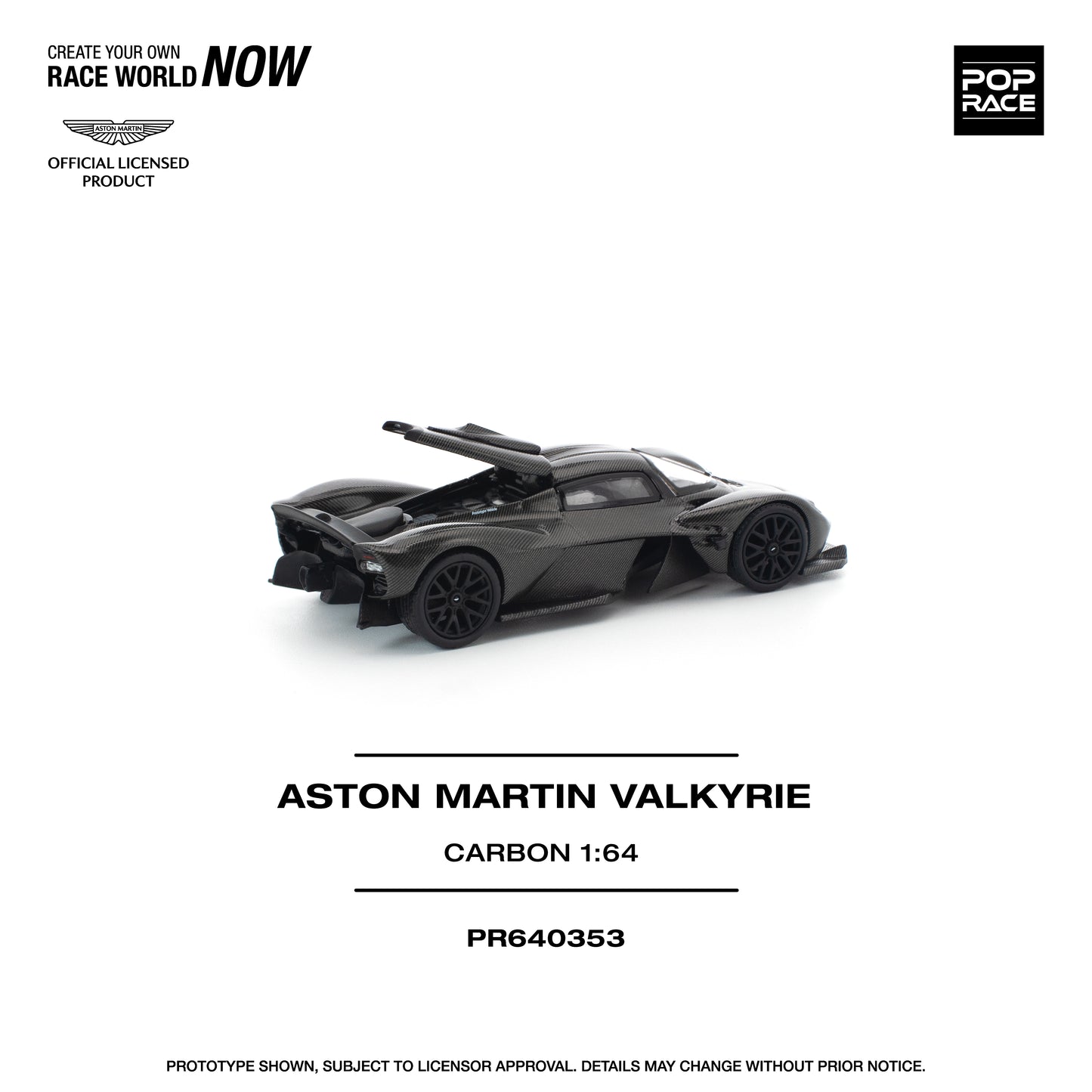 PREORDER POPRACE 1/64 ASTON MARTIN VALKYRIE CARBON EDITION PR640353 (Approx. Release Date: Q4 2025 and subject to the manufacturer's final decision)