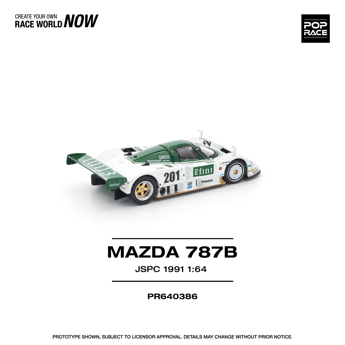 PREORDER POPRACE 1/64 MAZDA 787B JSPC 1991 PR640386 (Approx. Release Date: Q1 2026 and subject to the manufacturer's final decision)