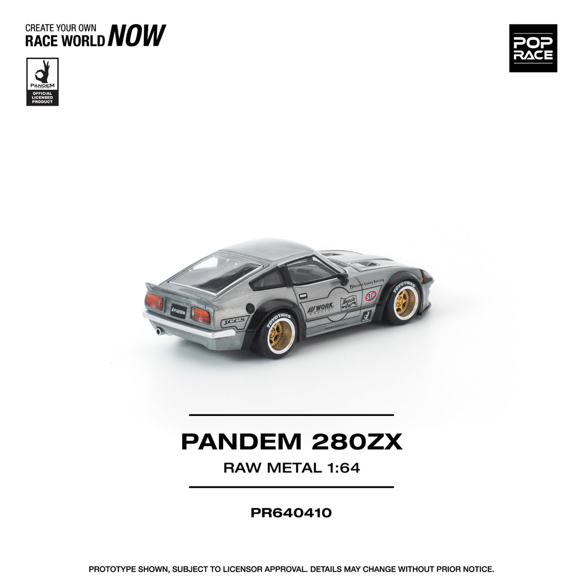 PREORDER POPRACE 1/64 PANDEM 280ZX RAW METAL PR640410 (Approx