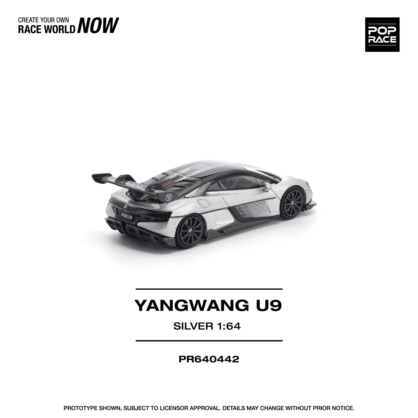 PREORDER POPRACE 1/64 YANGWANG U9 - SILVER PR640442 (Approx. Release Date: Q1 2026 and subject to the manufacturer's final decision)