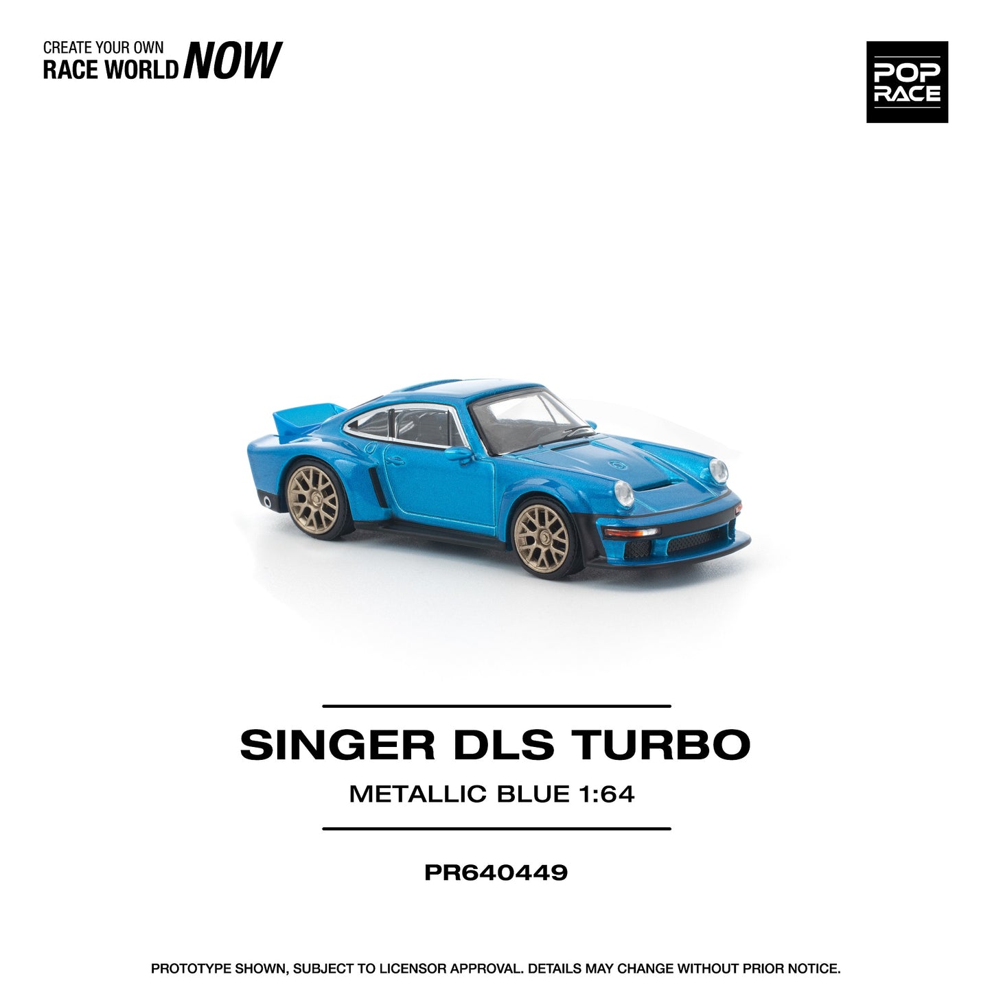 PREORDER POPRACE 1/64 SINGER DLS TURBO METALLIC BLUE PR640449 (Approx. Release Date: Q1 2026 and subject to the manufacturer's final decision)