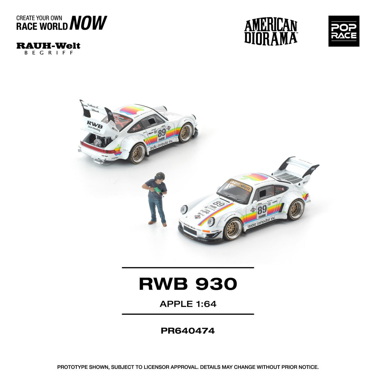 1/64 RWB 930 ワイドボディ【フルオープン仕様】 OPO FG 1:64 RWB 930 Fully Open Diecast - Black @360K ETA Q1 2026
