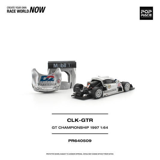 PREORDER POPRACE 1/64 MERCEDES-BENZ AMG CLK GTR FIA GT CHAMPIONSHIP 1997 PR640509 (Approx. Release Date: Q1 2027 and subject to the manufacturer's final decision)