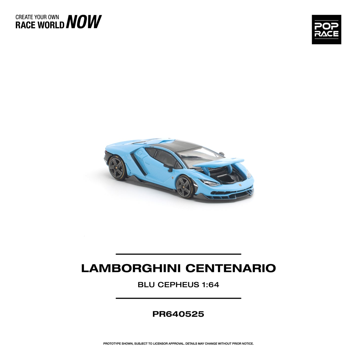 PREORDER POPRACE 1/64 LAMBORGHINI CENTENARIO - BLU CEPHEUS PR640525 (Approx. Release Date: Q4 2026 and subject to the manufacturer's final decision)