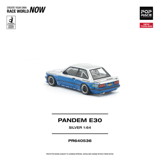 PREORDER POPRACE 1/64 PANDEM E30 SILVER PR640536 (Approx. Release Date: Q4 2026 and subject to the manufacturer's final decision)