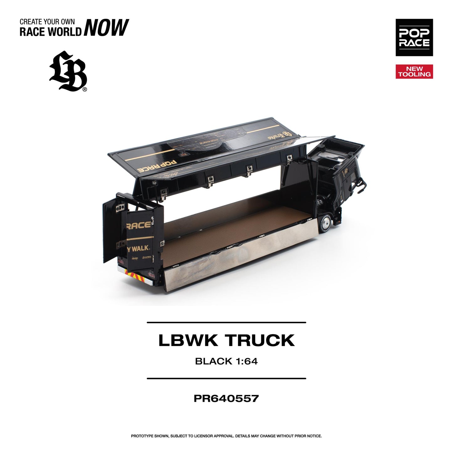 PREORDER POPRACE 1/64 LBWK TRUCK - BLACK PR640557 (Approx. Release Date: Q1 2027 and subject to the manufacturer's final decision) **Diecast car not included**