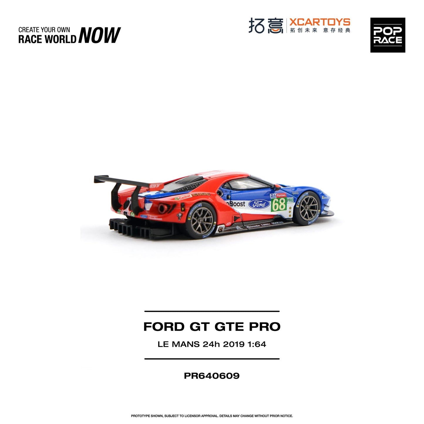 PREORDER POPRACE x XCARTOYS 1/64 FORD GT GTE PRO - LE MANS 24H 2019 PR640609 (Approx. Release Date: Q1 2027 and subject to the manufacturer's final decision)