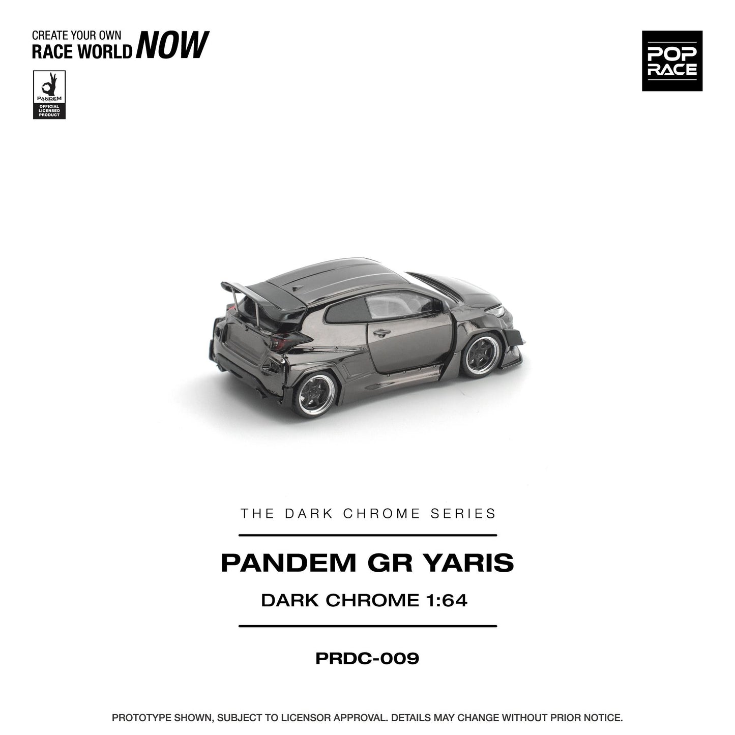 PREORDER POPRACE 1/64 PANDEM GR YARIS DARK CHROME PRDC009 (Approx. Release Date: Q1 2026 and subject to the manufacturer's final decision)