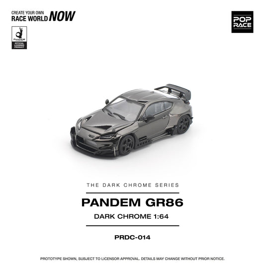 PREORDER POPRACE 1/64 PANDEM GR 86 - DARK CHROME PRDC014 (Approx. Release Date: Q1 2027 and subject to the manufacturer's final decision)
