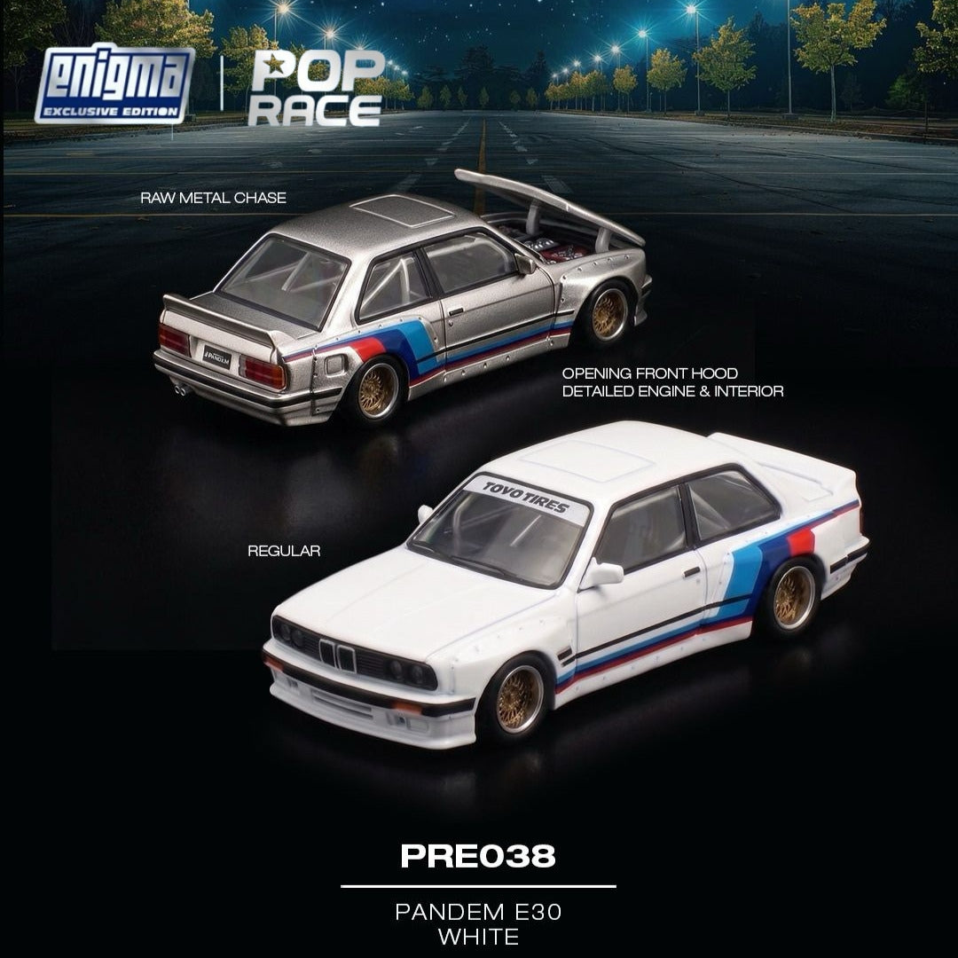 PREORDER POPRACE 1/64 Pandem E30 - WHITE (enigma exclusive edition) PRE038 (Approx. Release Date: Q2 2027 and subject to the manufacturer's final decision)