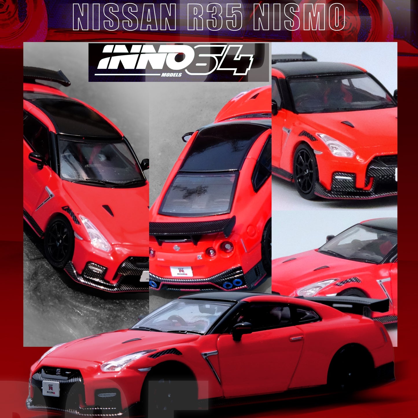 INNO64 1/64 NISSAN GT-R (R35) NISMO Red IN64-R35N-RED