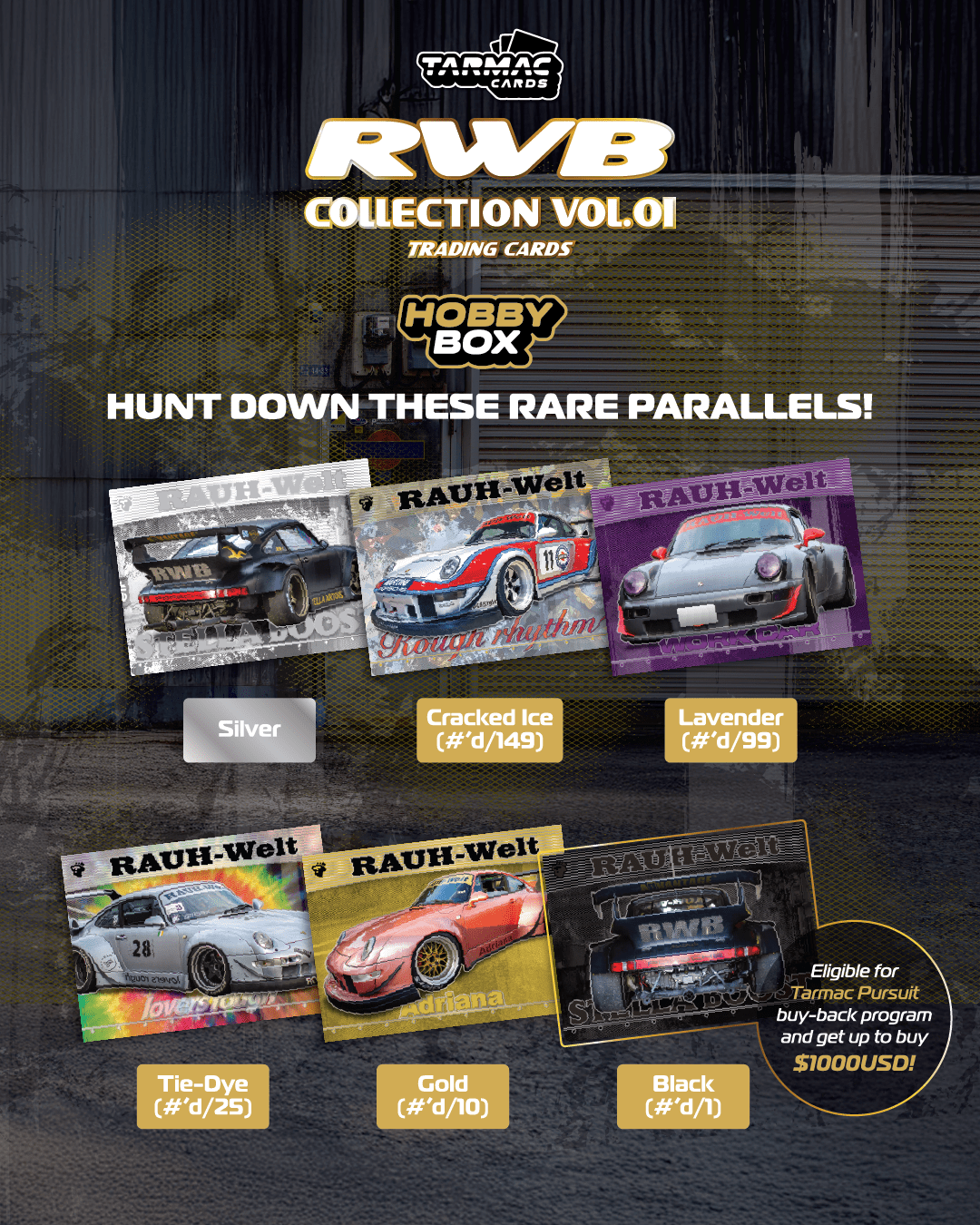 TARMAC WORKS Tarmac Cards RWB Collection Vol.01 - Hobby Box TC-RWBC-H01