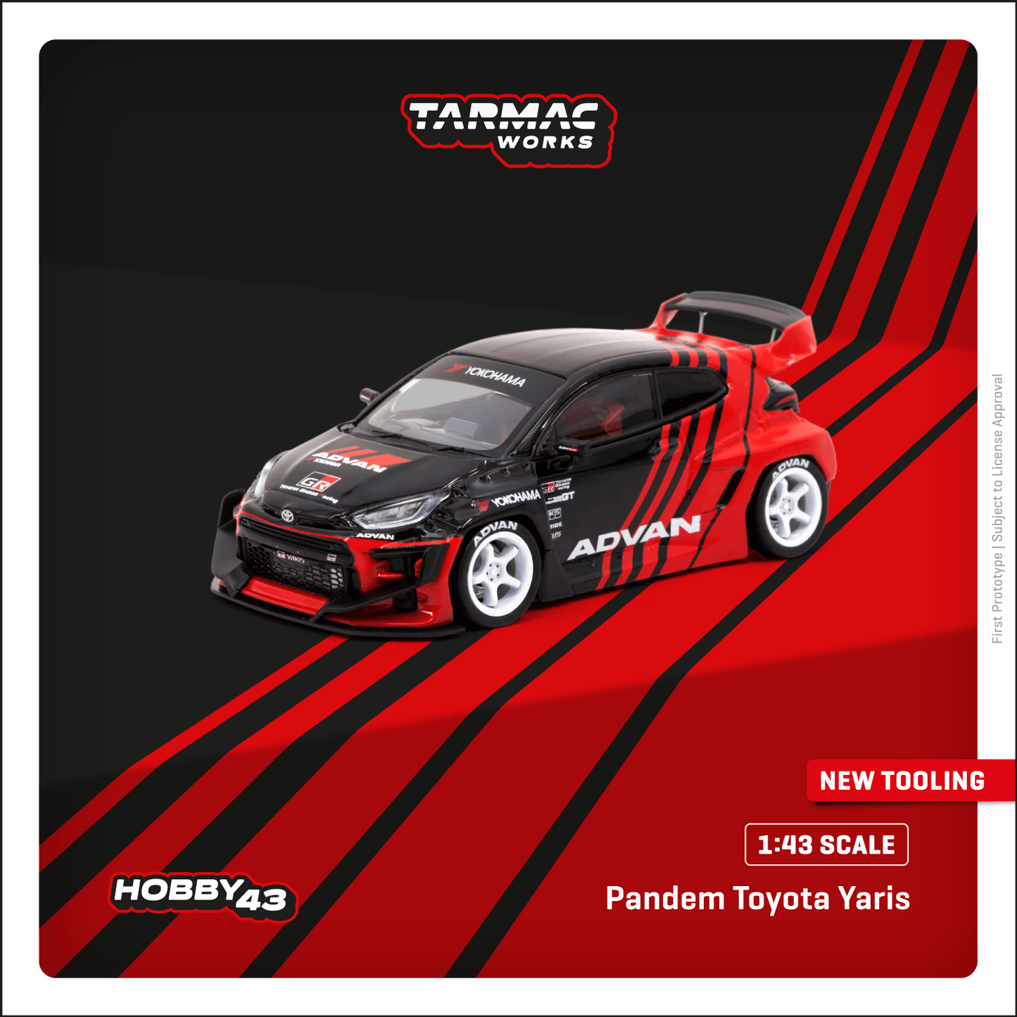 TARMAC WORKS HOBBY43 1/43 Pandem Toyota Yaris ADVAN T43-025-ADV