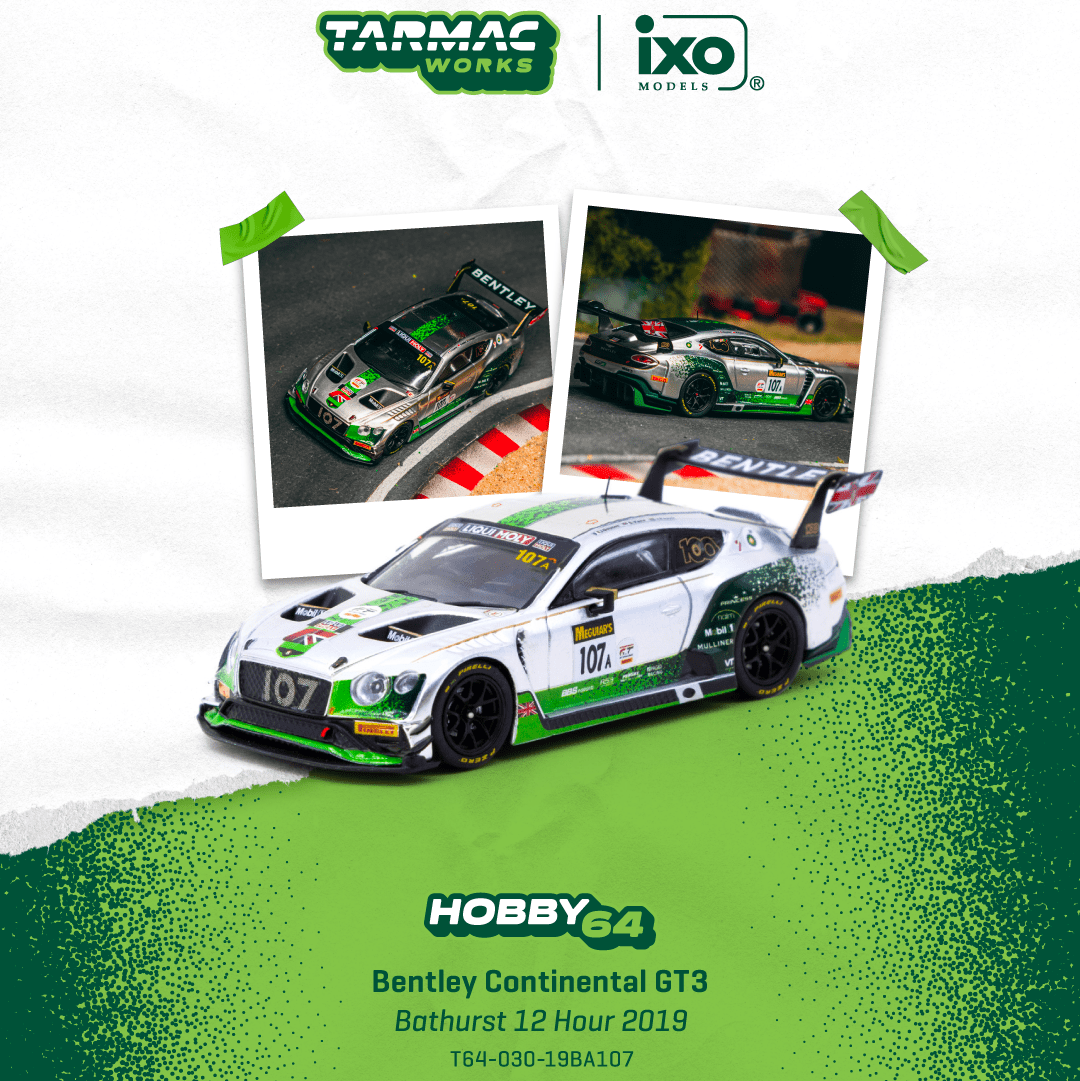 PREORDER TARMAC WORKS HOBBY64 1/64 Bentley Continental GT3 Bathurst 12 Hour 2019 J. Gounon / S. Kane / J. Pepper T64-030-19BA107 (Approx. Release Date : MAR 2026 subject to manufacturer's final decision)