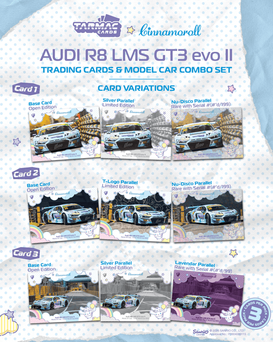 PREORDER Tarmac Works HOBBY64 1/64 Audi R8 LMS GT3 evo II Macau GT Cup - FIA GT World Cup 2025 Uno Racing Adderly Fong Model Car + Trading Cards Combo Set T64-043-25MGP36 (Approx. Release Date : SEP 2026 subject to manufacturer's final decision)