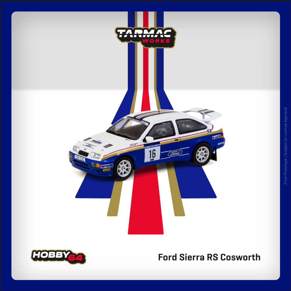 TARMAC WORKS HOBBY64 1/64 Ford Sierra RS Cosworth Rally of New Zealand 1989 Saeed Al-Hajri / Steve Bond T64-058-89NZR16