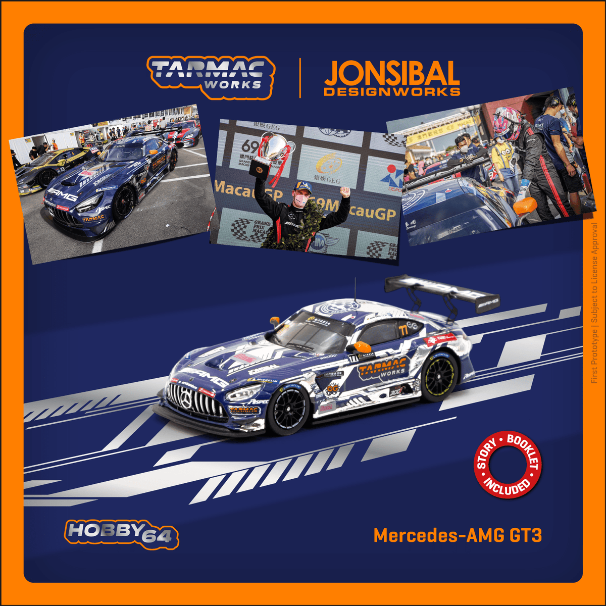 TARMAC WORKS HOBBY64 1/64 Mercedes-AMG GT3 Macau GT Cup 2022