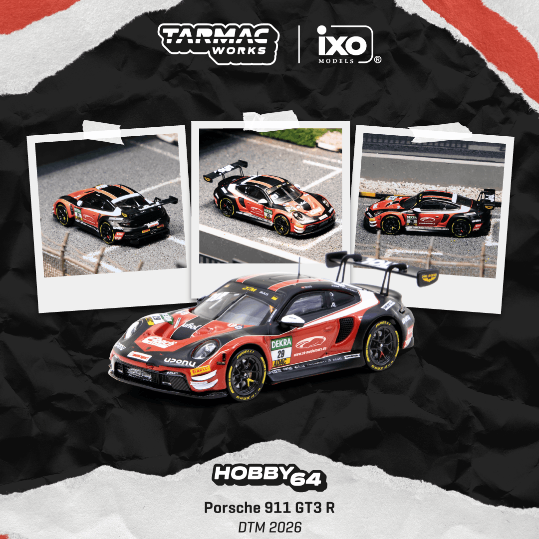 PREORDER Tarmac Works HOBBY64 1/64 Porsche 911 GT3 R DTM 2026 Bastian Buus (Display Case) T64-084-26DTM29 (Approx. Release Date : Q4 2026 subject to manufacturer's final decision)