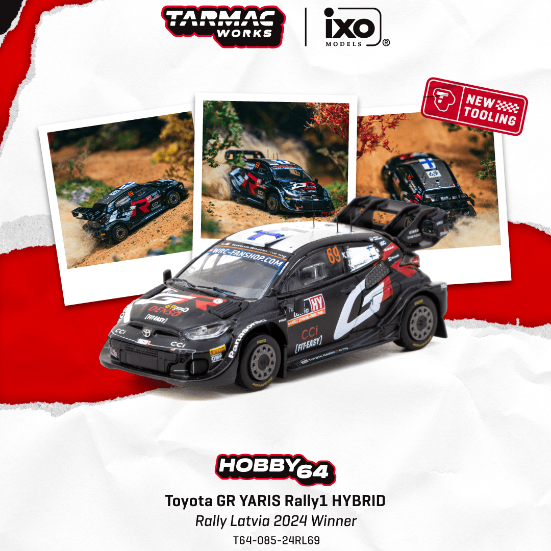 PREORDER TARMAC WORKS HOBBY64 1/64 Toyota GR YARIS Rally1 HYBRID Rally Latvia 2024 Winner Kalle Rovanperä / Jonne Halttunen T64-085-24RL69 (Approx. Release Date : MAR 2026 subject to manufacturer's final decision)