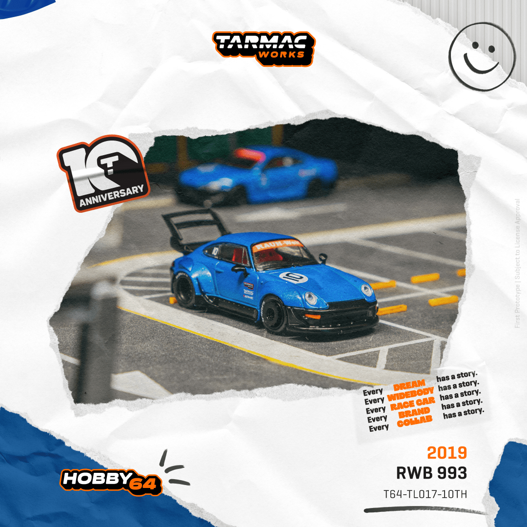TARMAC WORKS HOBBY64 1/64 RWB 993 Tarmac Works 10th Anniversary T64-TL017-10TH