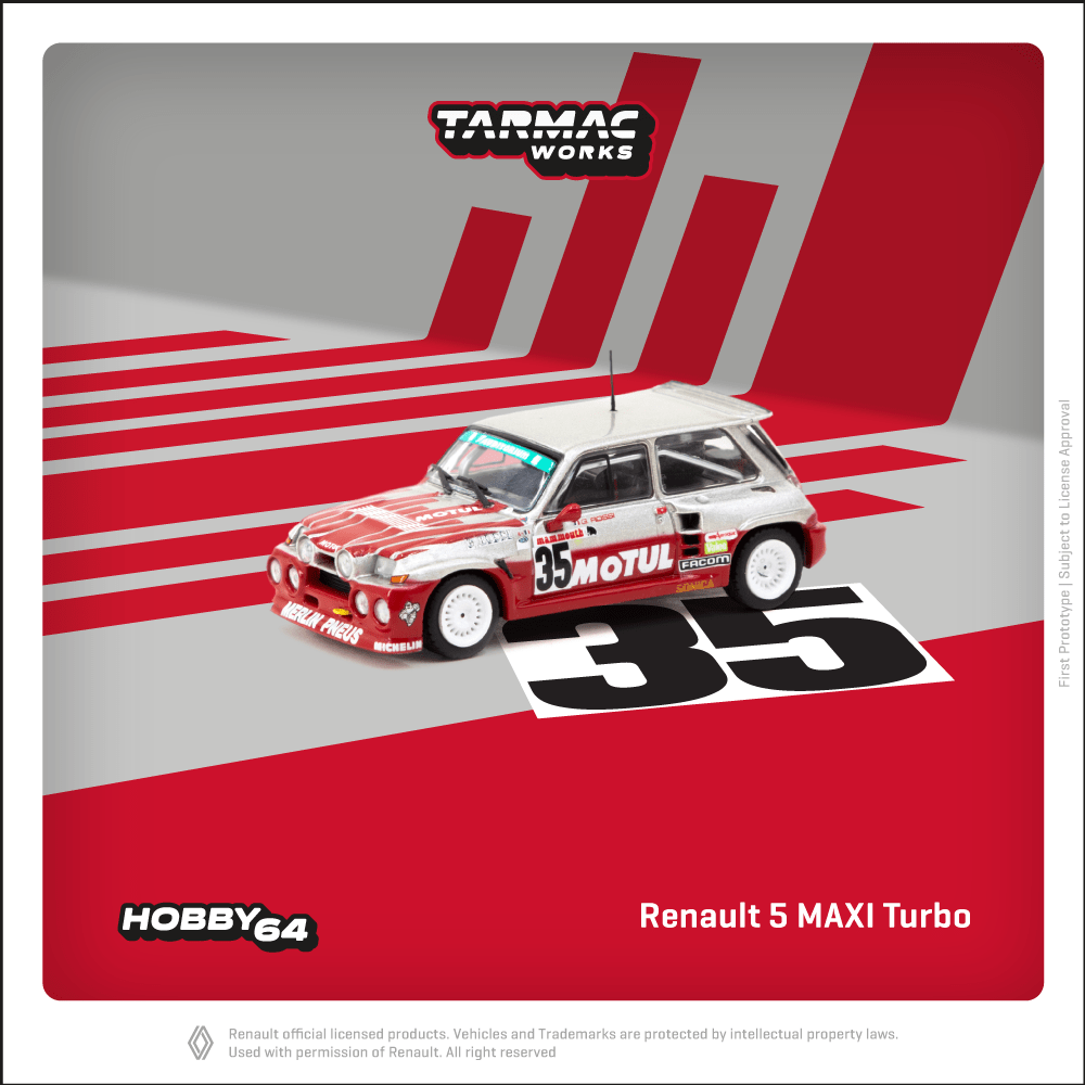 TARMAC WORKS HOBBY64 1/64 Renault 5 MAXI Turbo European Hill-Climb Championship 1987 Giovanni Rossi T64-TL061-87EHC35