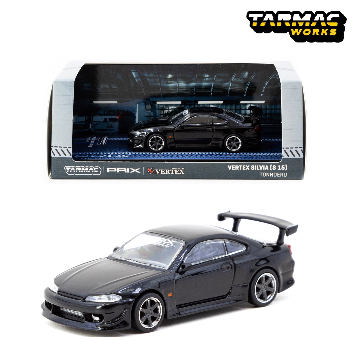 TARMAC WORKS x PRIX limited edition GLOBAL64 1/64 VERTEX Silvia (S15), TONNDERU T64G-023-PRIX
