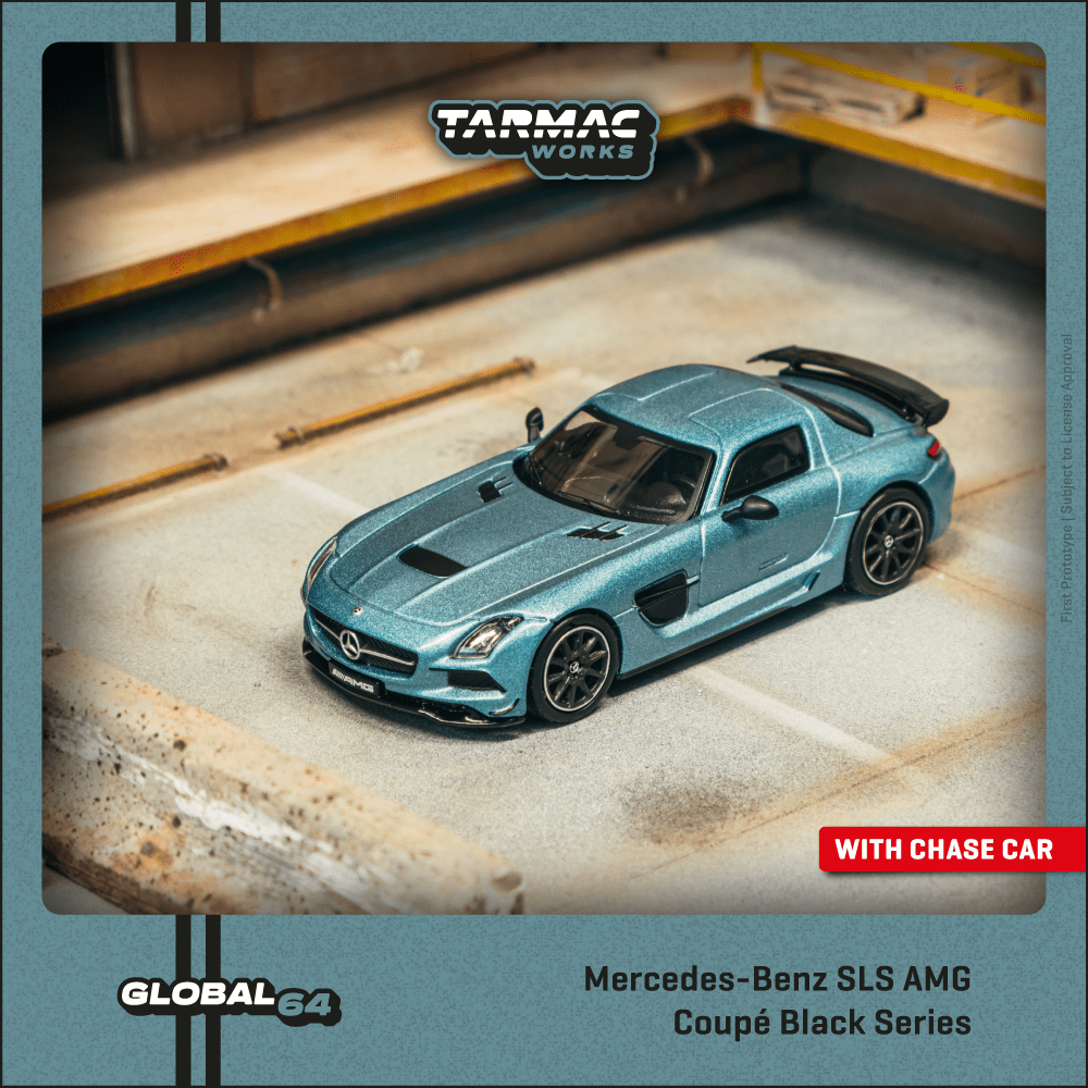 TARMAC WORKS GLOBAL64 1/64 Mercedes-Benz SLS AMG Coupé Black Series Matte Blue T64G-027-MB