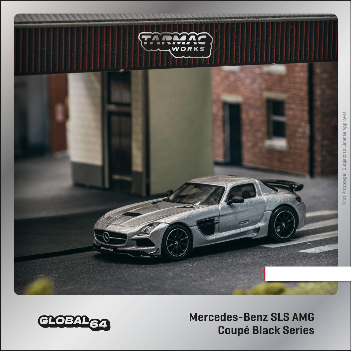 TARMAC WORKS GLOBAL64 1/64 Mercedes-Benz SLS AMG Coupé Black Series Silver Metallic T64G-027-SL
