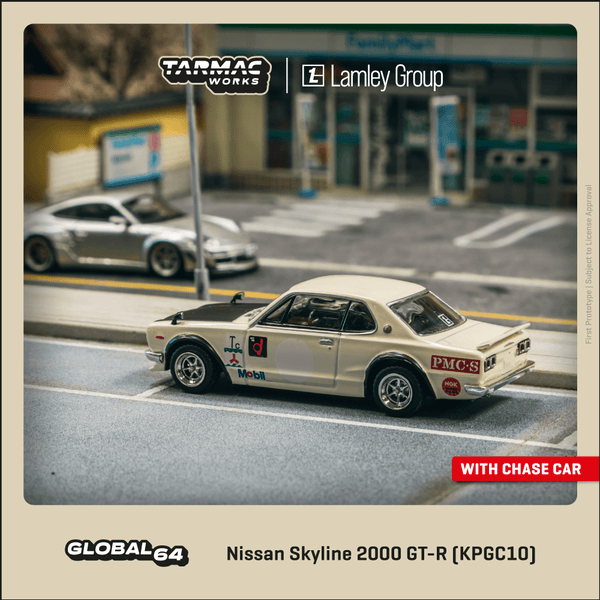 PREORDER Tarmac Works GLOBAL64 1/64 Nissan Skyline 2000 GT-R (KPGC10) White Lamley Special Edition T64G-043-WH2 (Approx. Release Date : OCTOBER 2024 subject to manufacturer's final decision)