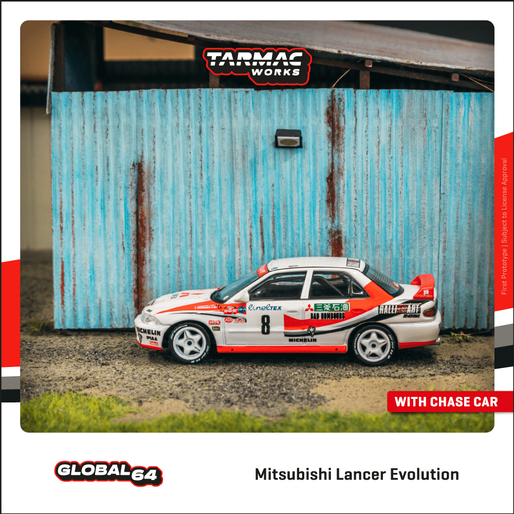 Tarmac Works GLOBAL64 1/64 Mitsubishi Lancer Evolution Rallye Monte-Carlo 1993 K. Eriksson / S. Parmander T64G-048-93MCR08