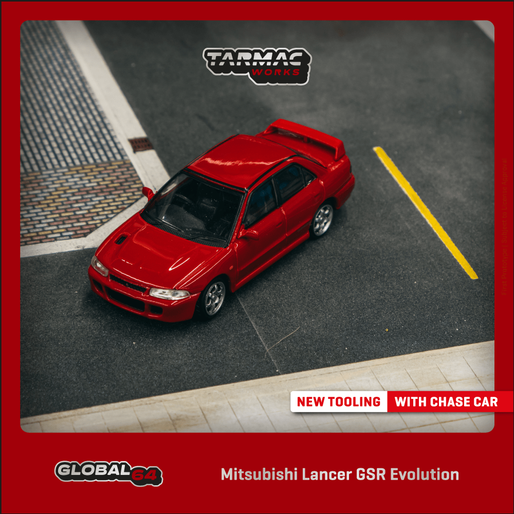 PREORDER Tarmac Works GLOBAL64 1/64 Mitsubishi Lancer GSR Evolution Red  T64G-048-RE (Approx. Release Date : JUNE 2024 subject to manufacturer's  final 