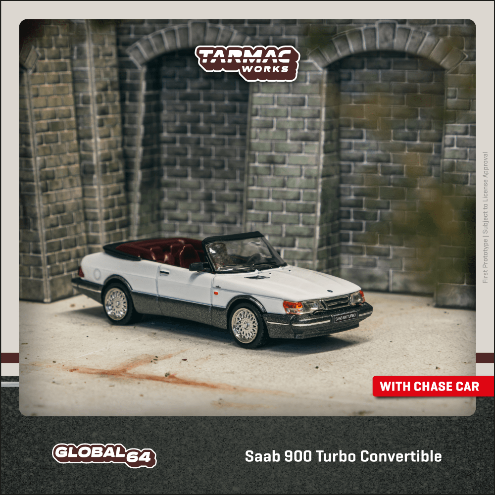 TARMAC WORKS GLOBAL64 1/64 Saab 900 Turbo Convertible White T64G-067-WH