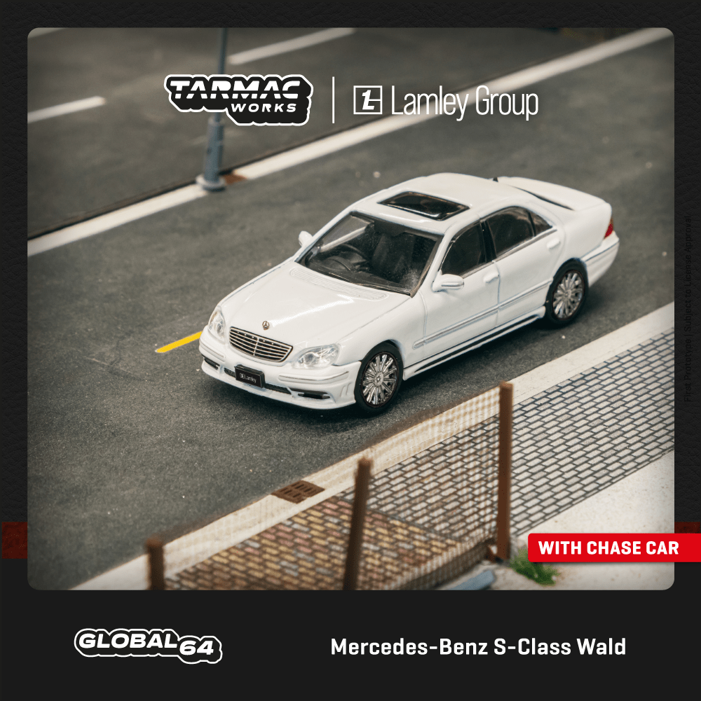 TARMAC WORKS GLOBAL64 1/64 Mercedes-Benz S-Class Wald Alabaster White Lamley Special Edition T64G-072-WH
