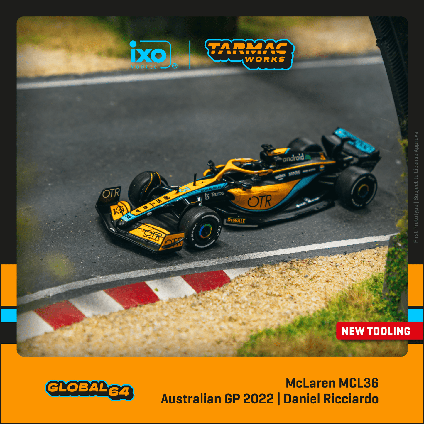 TARMAC WORKS GLOBAL64 1/64 McLaren MCL36 Australian Grand Prix 2022 Daniel Ricciardo T64G-F041-DR1