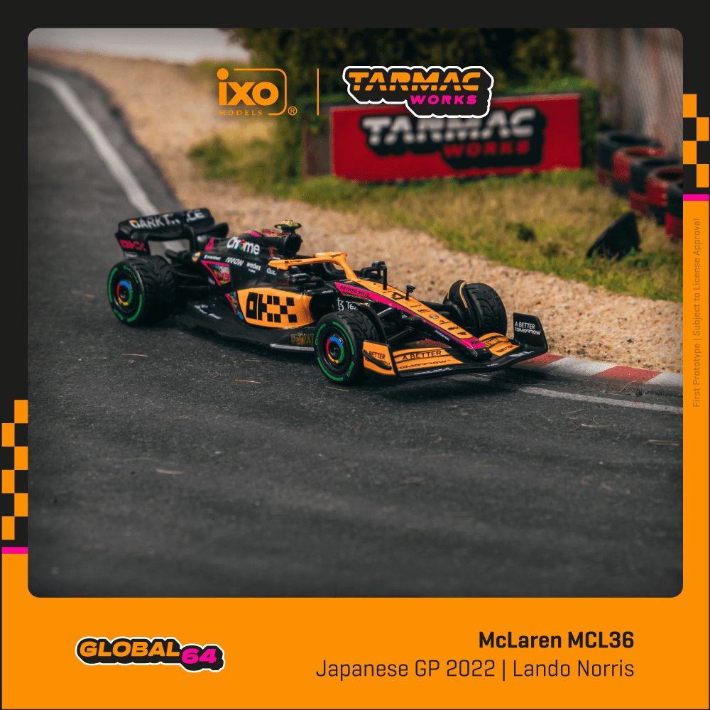 Tarmac Works GLOBAL64 1/64 McLaren MCL36 Japanese Grand Prix 2022 Lando Norris T64G-F041-LN2