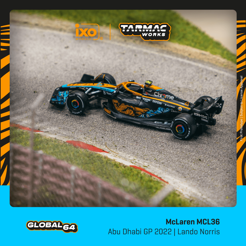Tarmac Works GLOBAL64 1/64 McLaren MCL36 Abu Dhabi Grand Prix 2022 Lando Norris T64G-F041-LN3